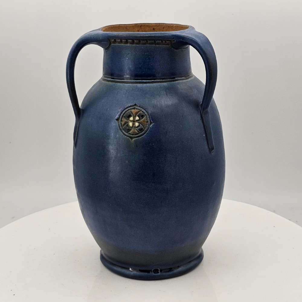 Mobach Utrecht Secessionist/Art Deco Vase Blue C1915 View IX