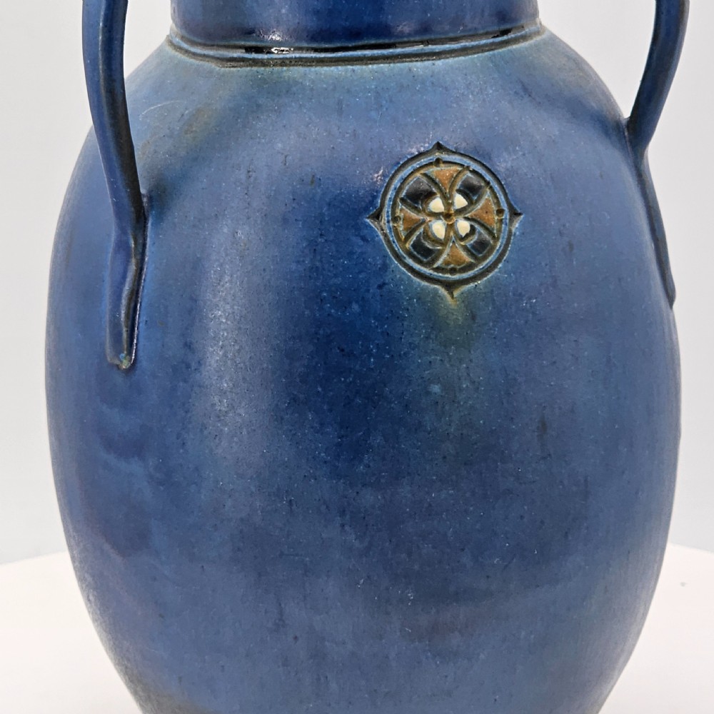 Mobach Utrecht Secessionist/Art Deco Vase Blue C1915 View X