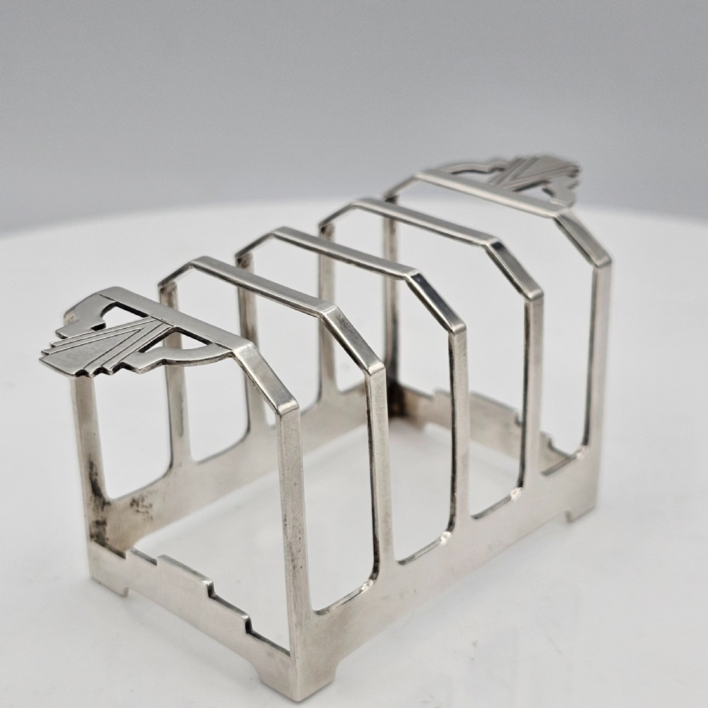 Stylish Art Deco Silver Toast Rack - Deakin & Francis 1935 View V
