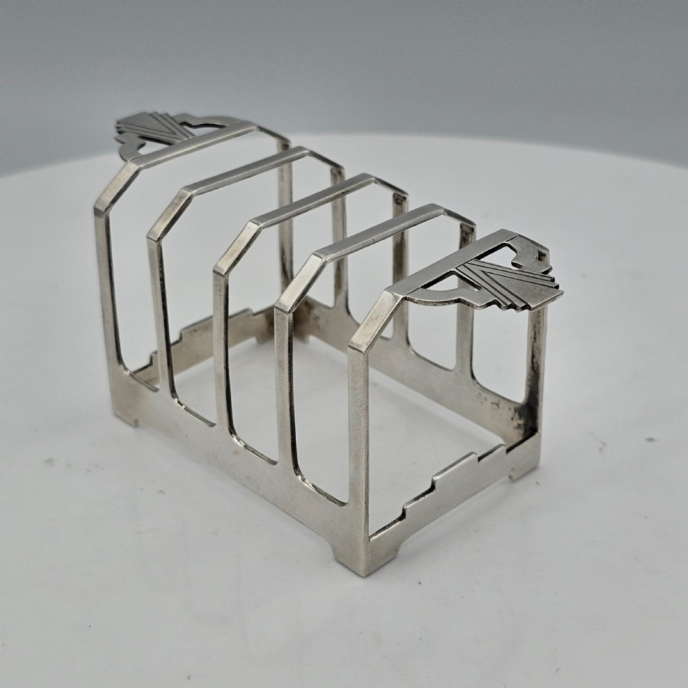 Stylish Art Deco Silver Toast Rack - Deakin & Francis 1935 View VI