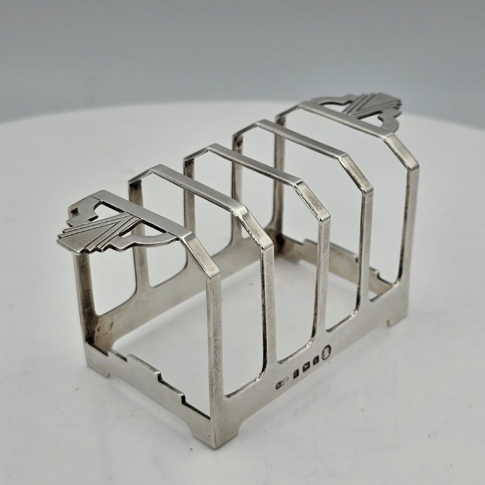 Stylish Art Deco Silver Toast Rack - Deakin & Francis 1935 View VII