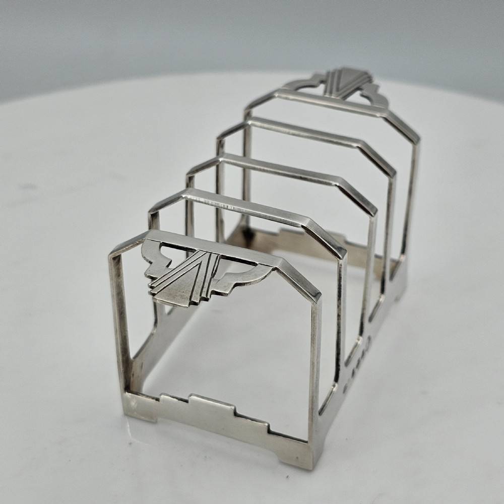 Stylish Art Deco Silver Toast Rack - Deakin & Francis 1935 View VIII