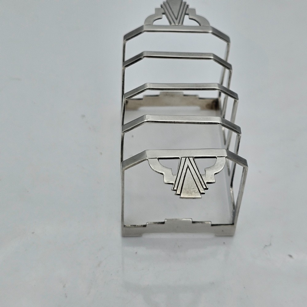 Stylish Art Deco Silver Toast Rack - Deakin & Francis 1935 View IX