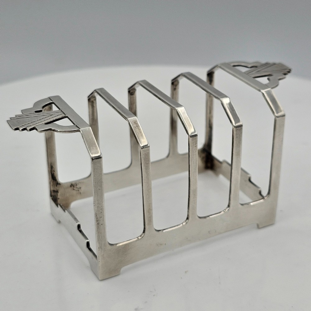 Stylish Art Deco Silver Toast Rack - Deakin & Francis 1935 View XI