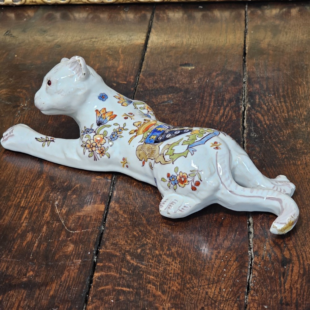 French Faience  Mont St Claire Cat wall pocket 