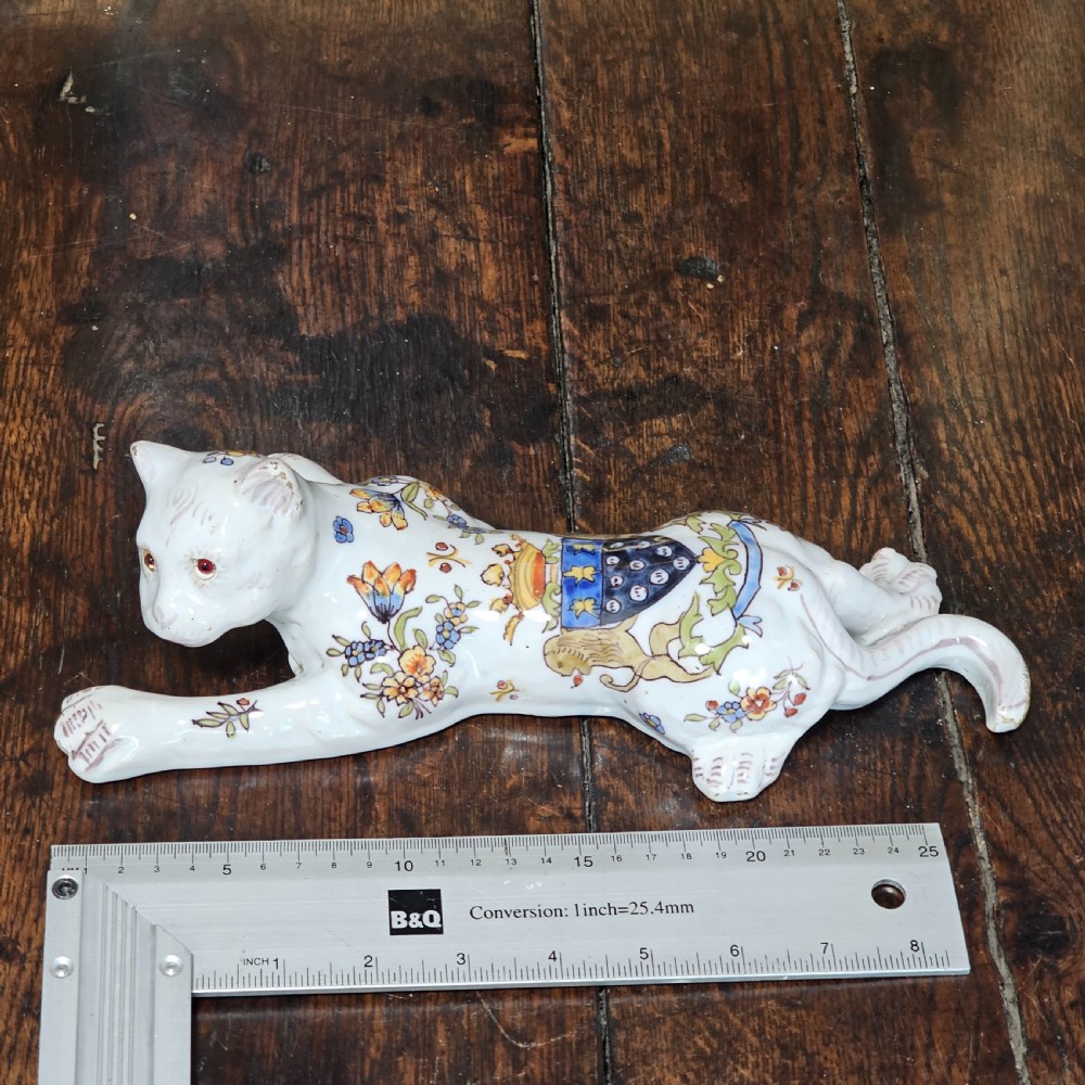 French Faience  Mont St Claire Cat wall pocket  View II