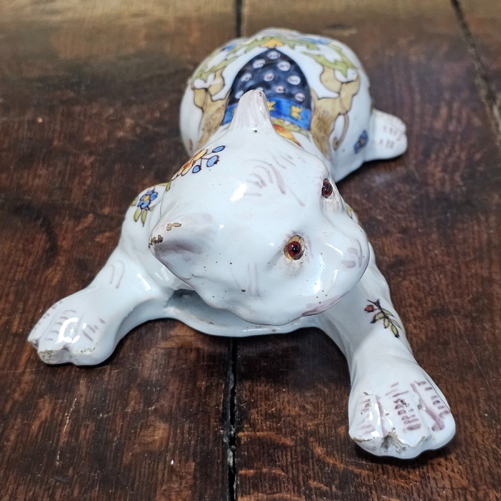 French Faience  Mont St Claire Cat wall pocket  View V