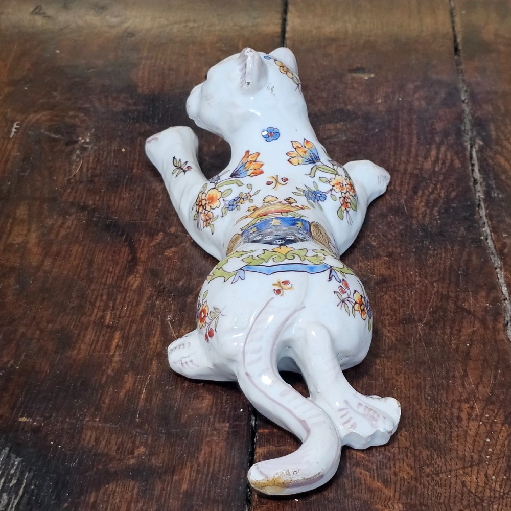 French Faience  Mont St Claire Cat wall pocket  View VII