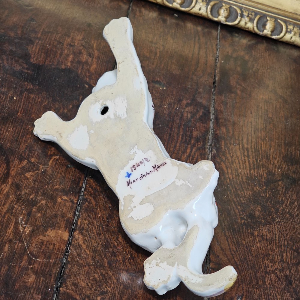 French Faience  Mont St Claire Cat wall pocket  View IX