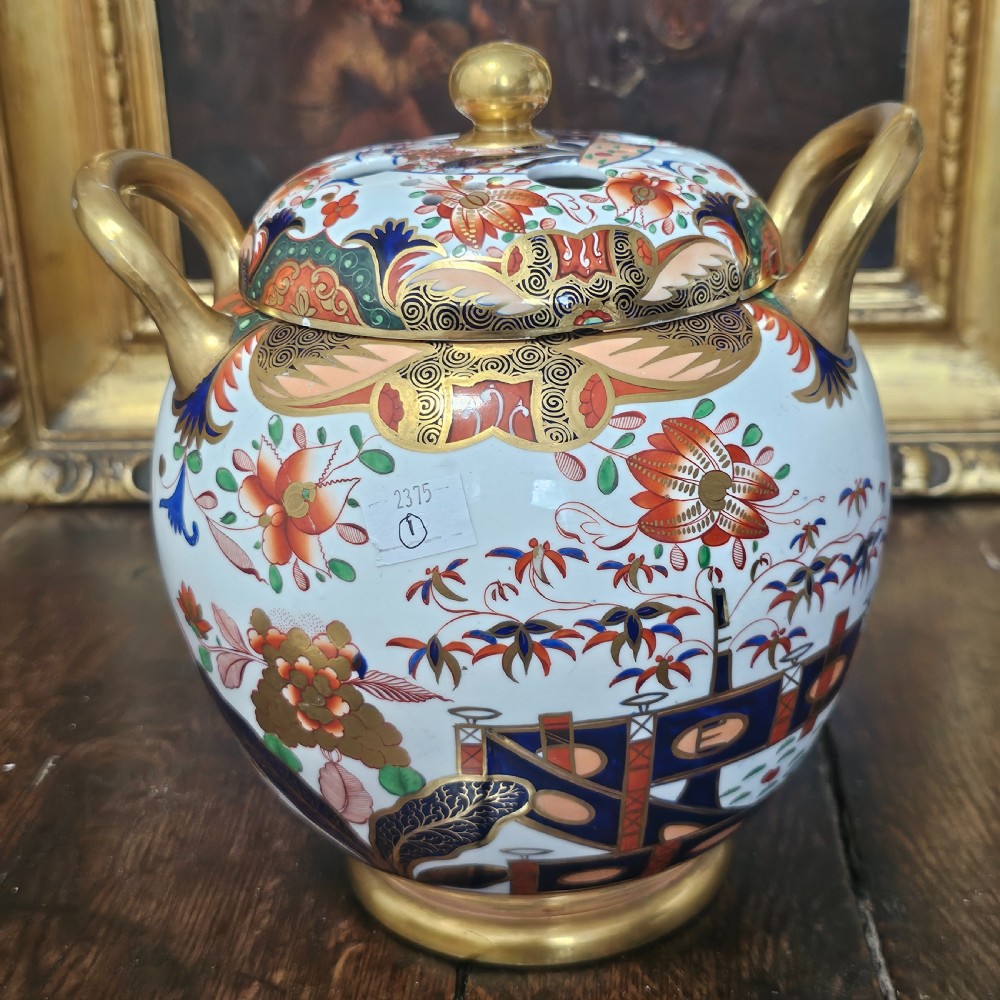 Beautiful Large 19thc Spode Pot Pourri Bowl and Cover View III