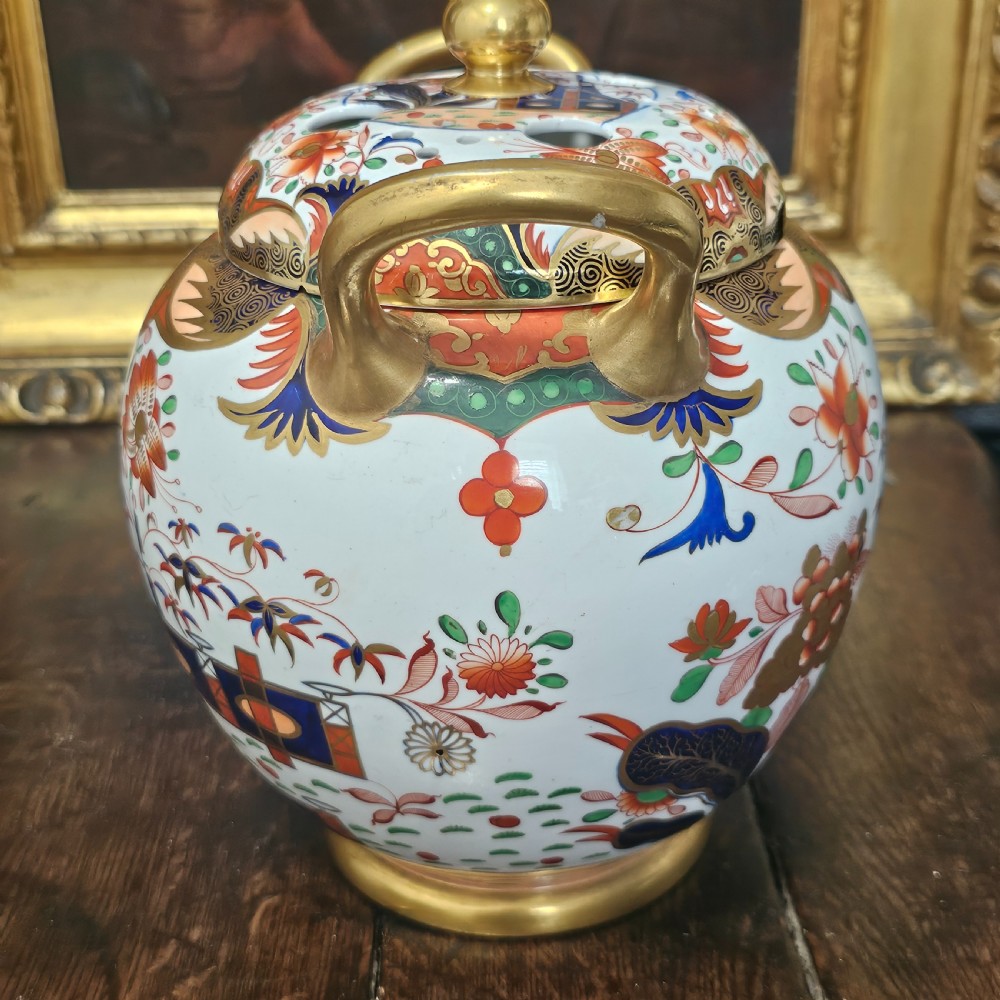 Beautiful Large 19thc Spode Pot Pourri Bowl and Cover View IV