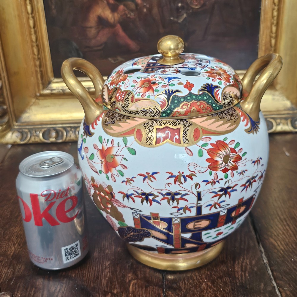 Beautiful Large 19thc Spode Pot Pourri Bowl and Cover View V