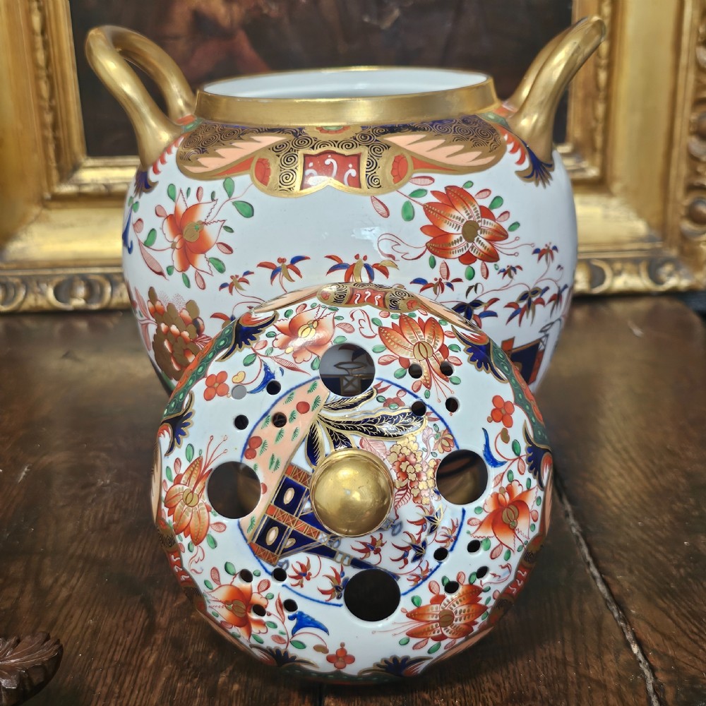 Beautiful Large 19thc Spode Pot Pourri Bowl and Cover View VI