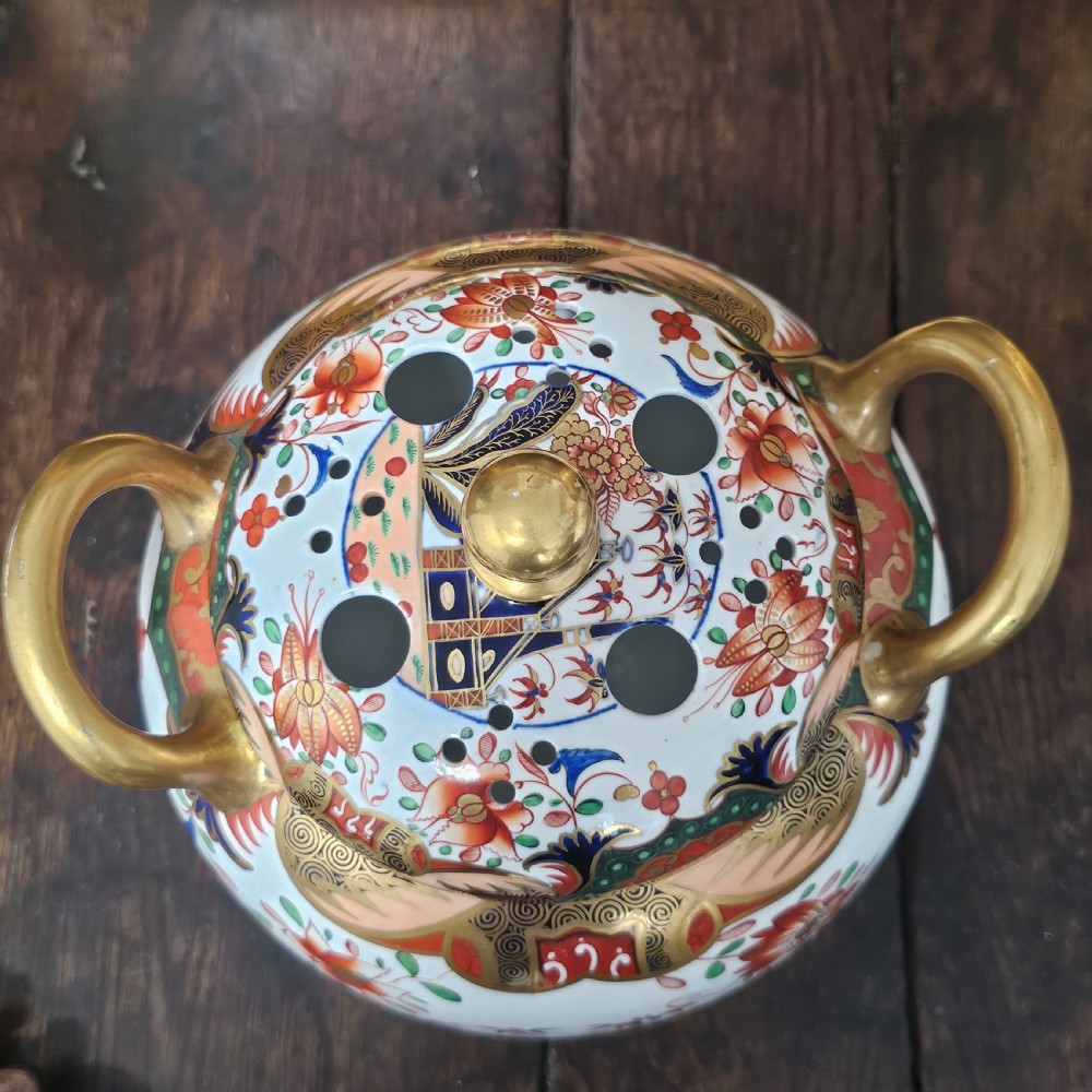 Beautiful Large 19thc Spode Pot Pourri Bowl and Cover View X