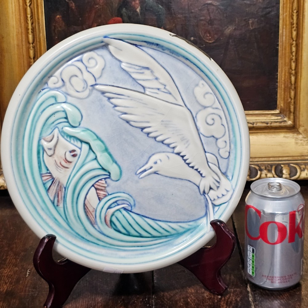 A fabulous Ceramic Plaque By William Mycock For Pilkingtons Royal Lancastrian View II