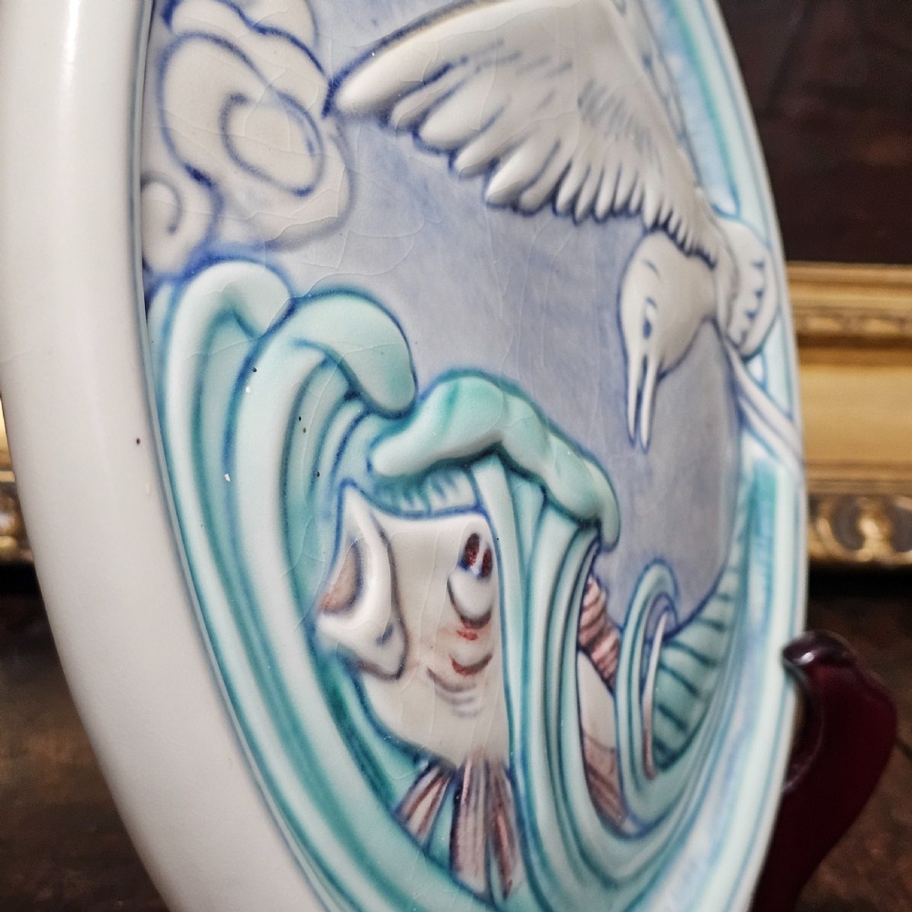 A fabulous Ceramic Plaque By William Mycock For Pilkingtons Royal Lancastrian View III
