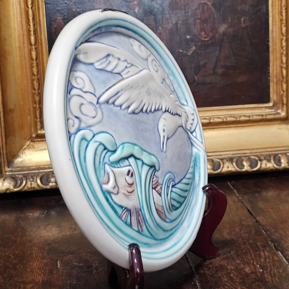 A fabulous Ceramic Plaque By William Mycock For Pilkingtons Royal Lancastrian View IV