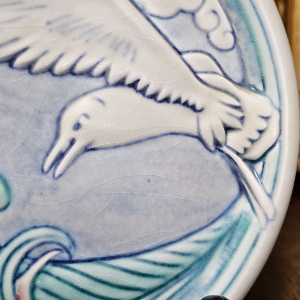 A fabulous Ceramic Plaque By William Mycock For Pilkingtons Royal Lancastrian View VII