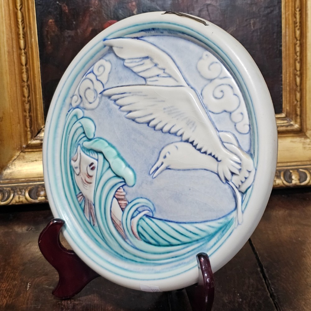 A fabulous Ceramic Plaque By William Mycock For Pilkingtons Royal Lancastrian View IX