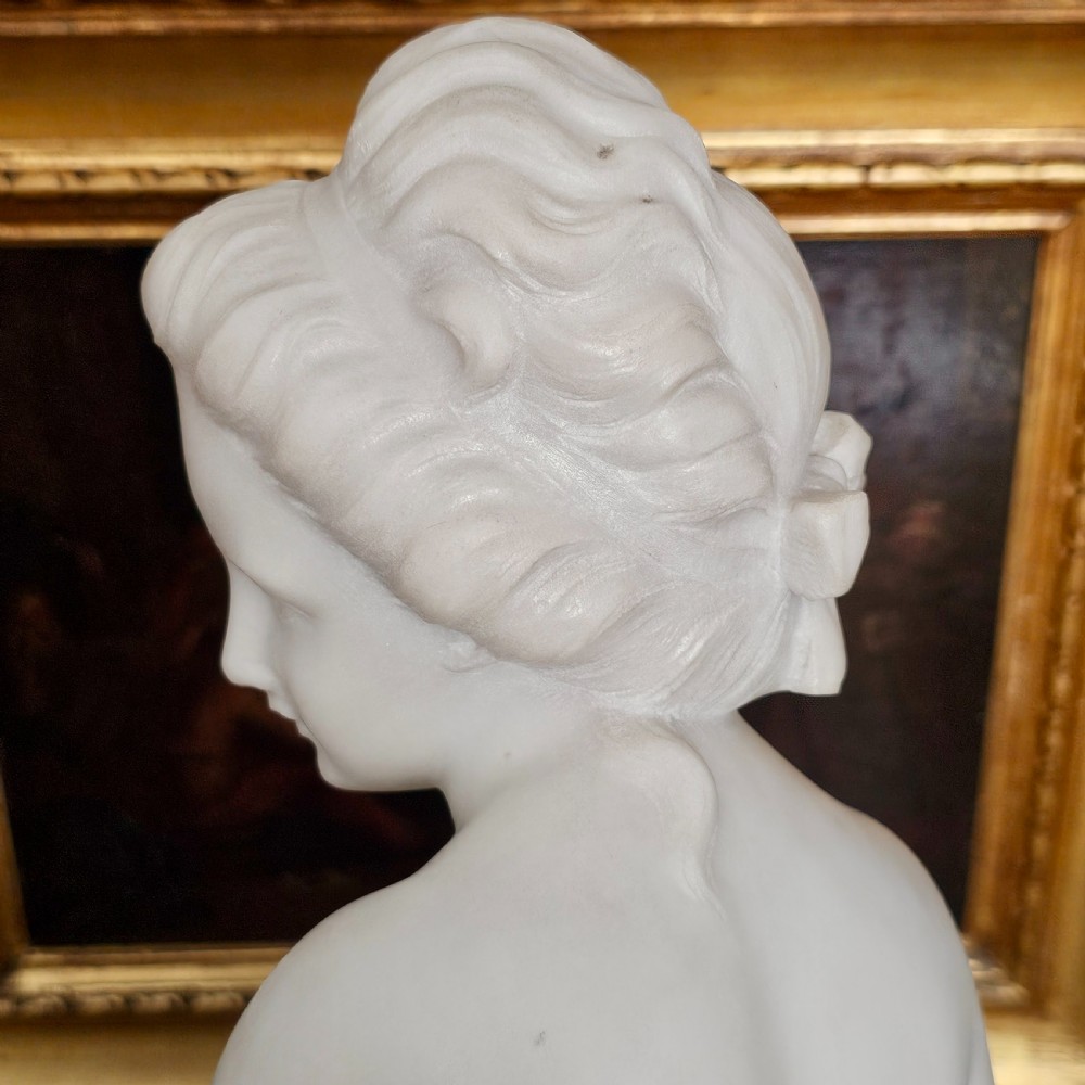 Very Fine 50.5cm 19thc Carved White Marble Figure, Jeune Dianne, after the 18thc Original, signed FALCONET View VIII
