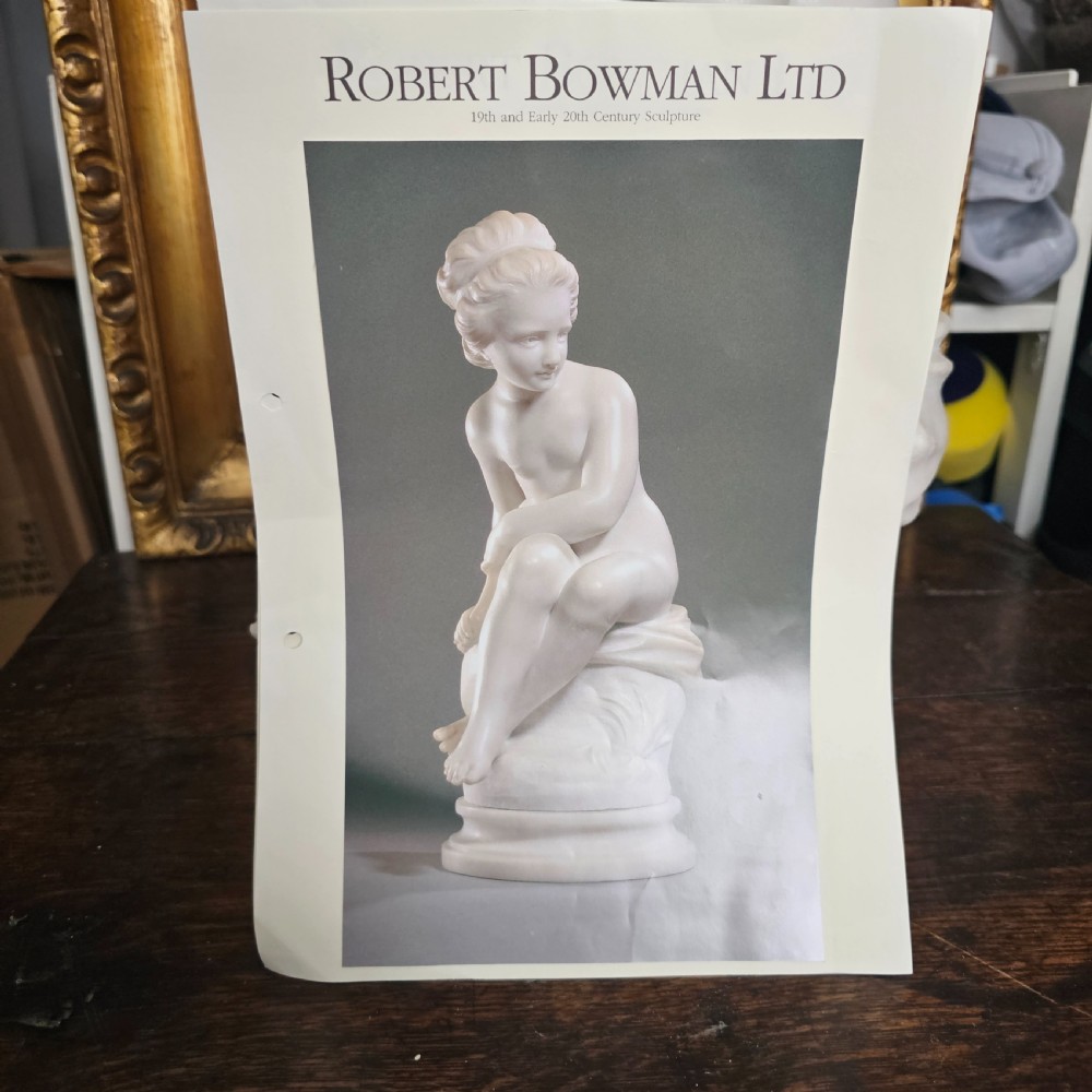 Very Fine 50.5cm 19thc Carved White Marble Figure, Jeune Dianne, after the 18thc Original, signed FALCONET View XXV