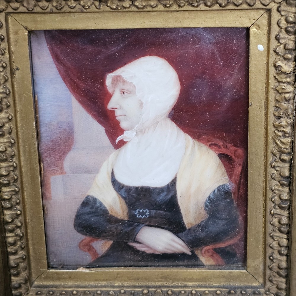 Superb Quality Painted Portrait Miniature on Card by Jeremiah Steele c1804 View II