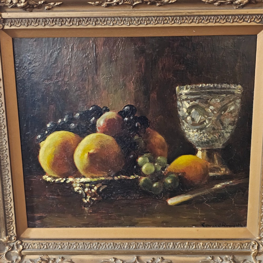 Edward Roworth (South African 1880 - 1964) Still lIfe Oil on Canvas View III