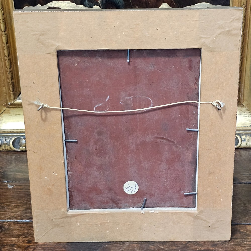 Fine 19thc Oil Painting on Copper/Tin Inn Scene View IV
