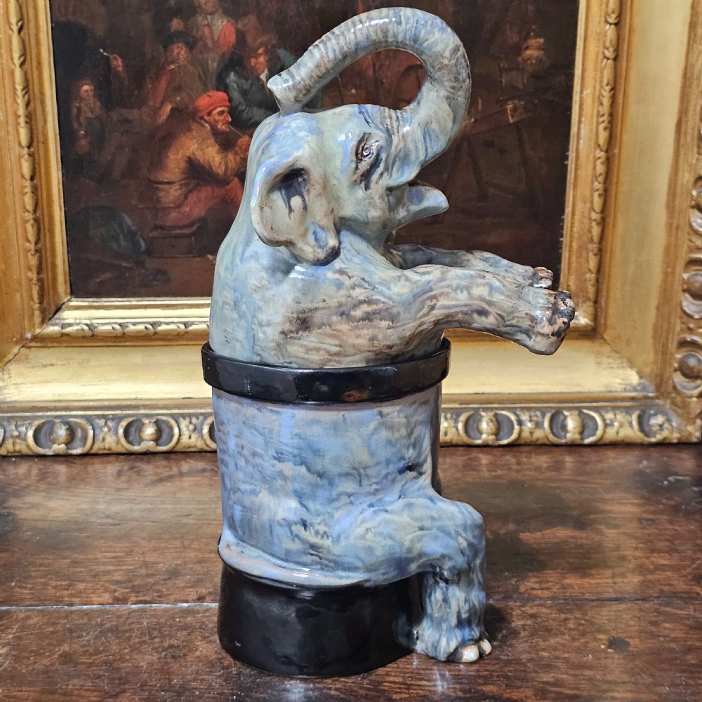 Fabulous Early 20thc Pottery Elephant Biscuit/Tea Jar c1930s