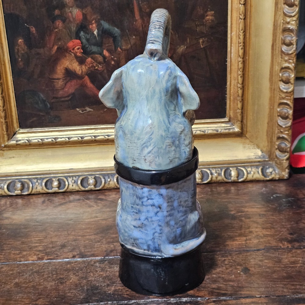 Fabulous Early 20thc Pottery Elephant Biscuit/Tea Jar c1930s View III