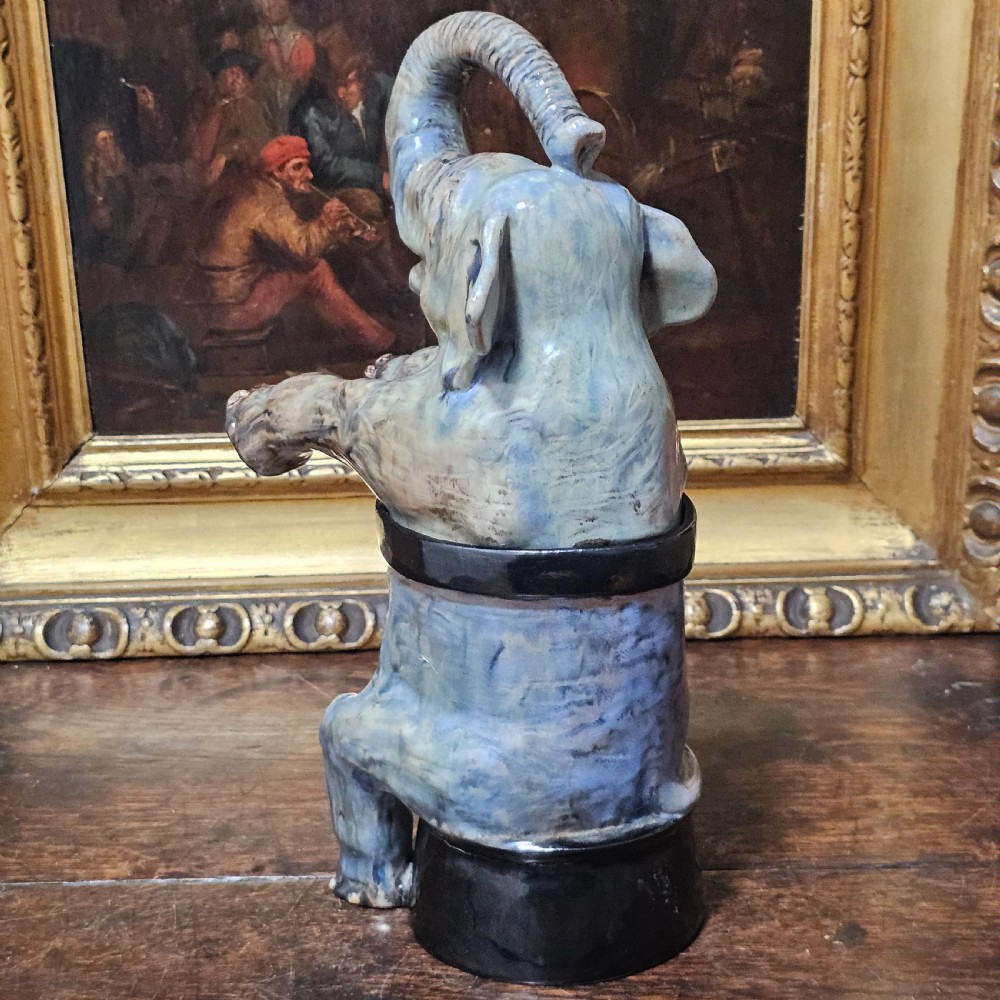 Fabulous Early 20thc Pottery Elephant Biscuit/Tea Jar c1930s View VII