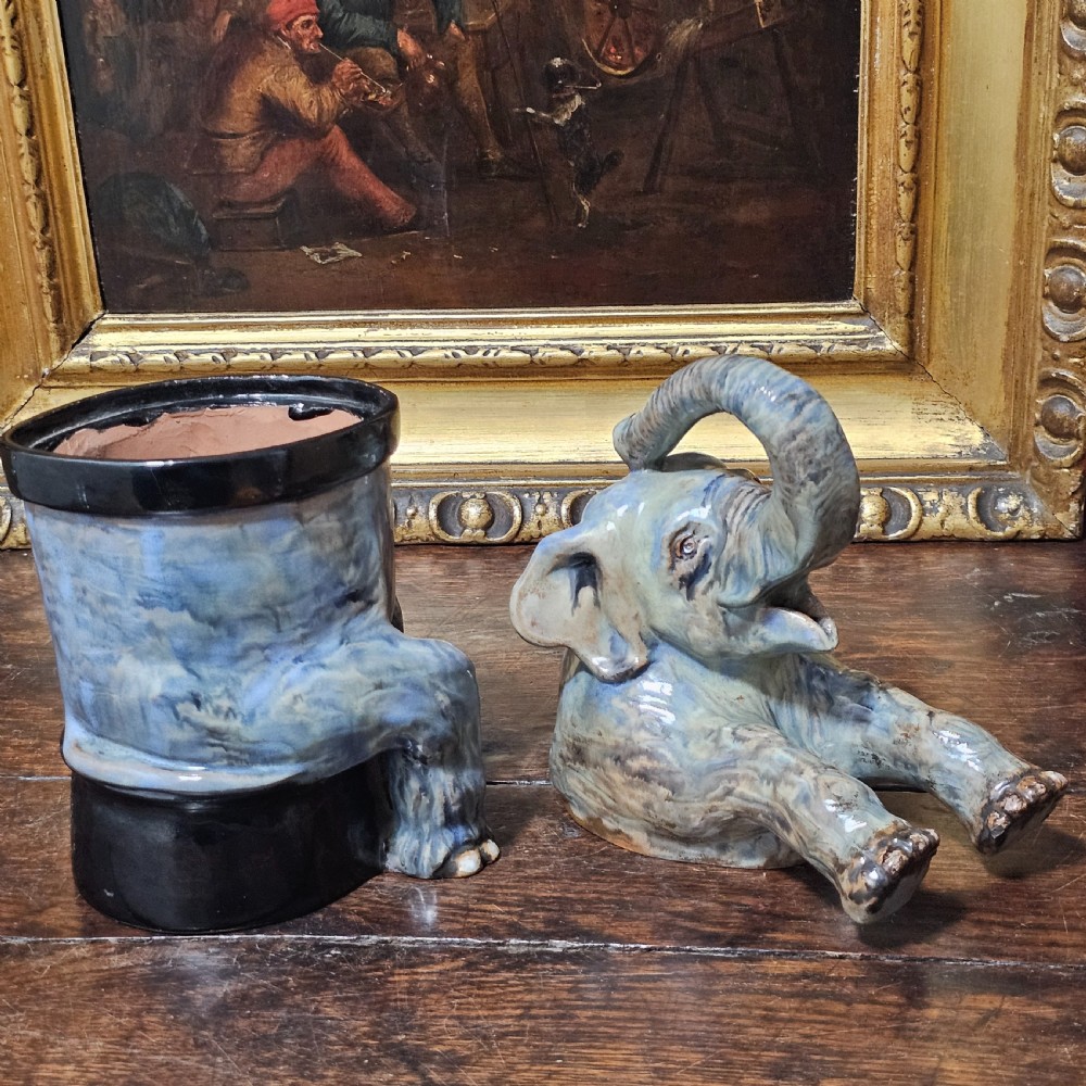 Fabulous Early 20thc Pottery Elephant Biscuit/Tea Jar c1930s View XI