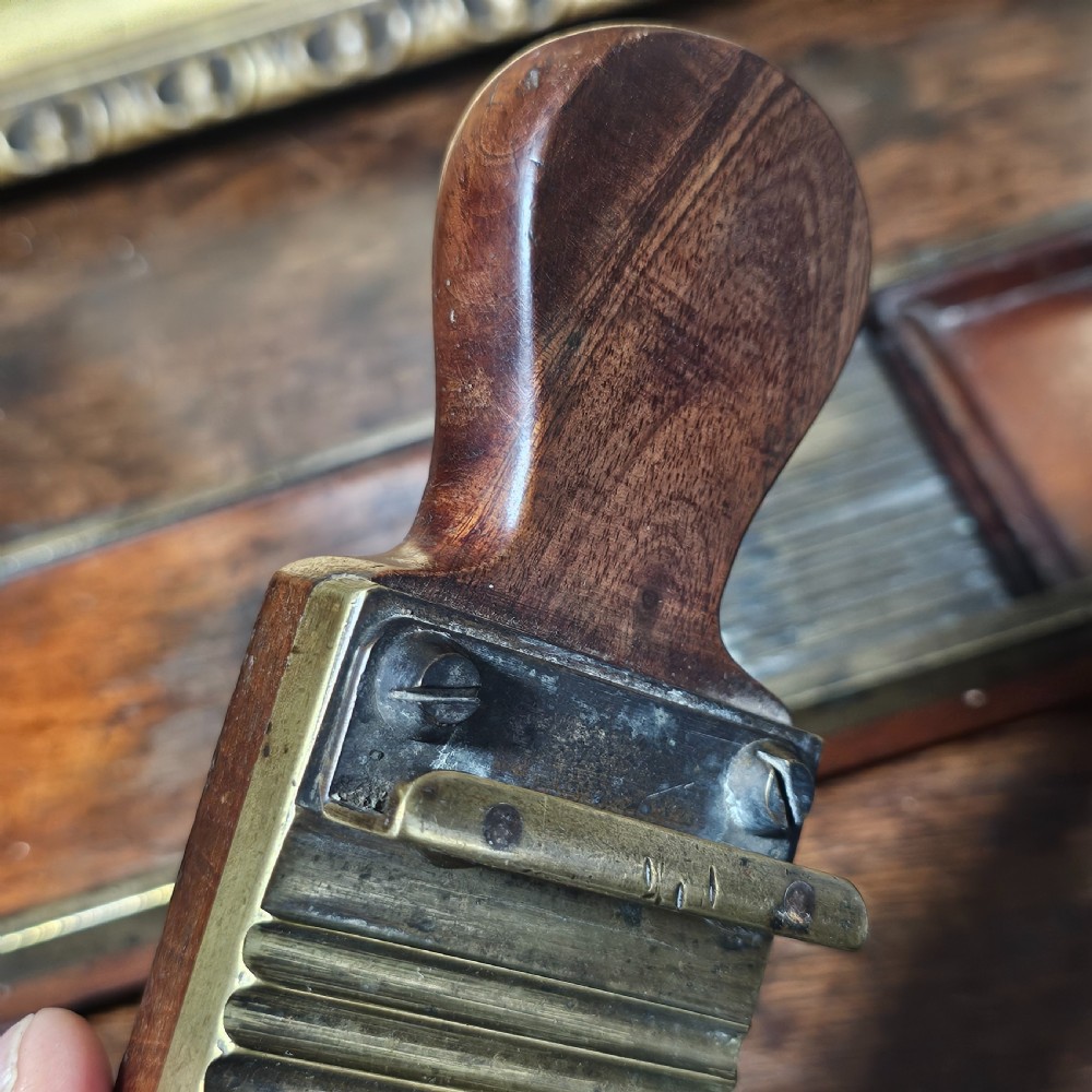 Antique Victorian Apothecary Chemist Pill Roller Board in Wood and Brass View VI