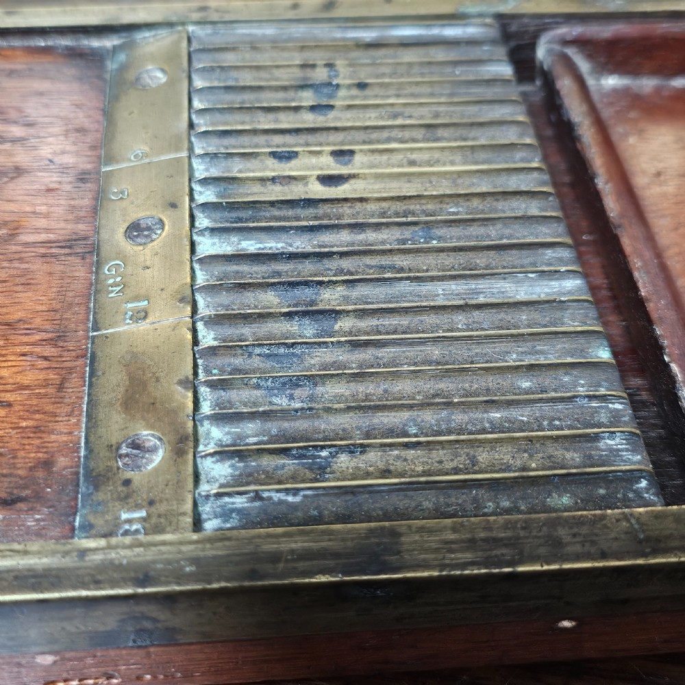 Antique Victorian Apothecary Chemist Pill Roller Board in Wood and Brass View VII