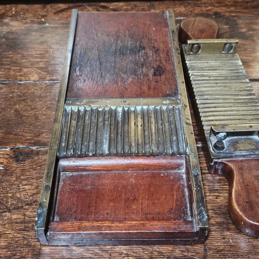 Antique Victorian Apothecary Chemist Pill Roller Board in Wood and Brass View XV