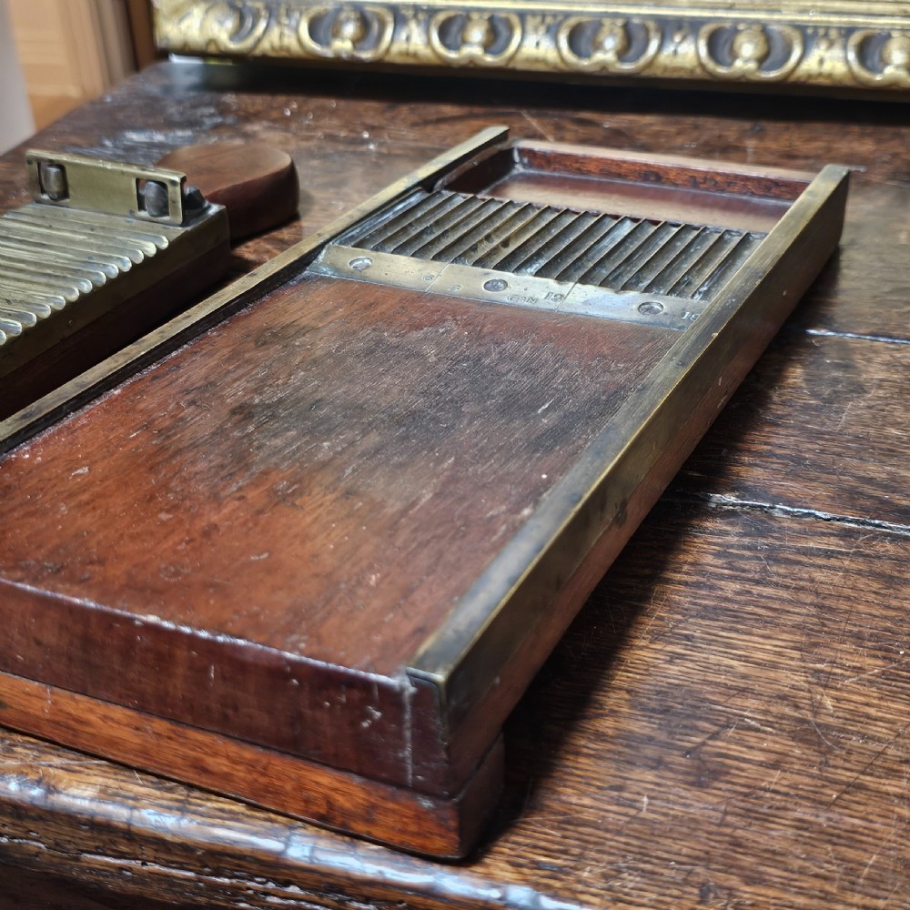 Antique Victorian Apothecary Chemist Pill Roller Board in Wood and Brass View XVI