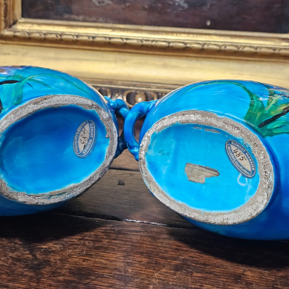 Stunning Pr Clement Massier Vallauris Moon Vases View IV