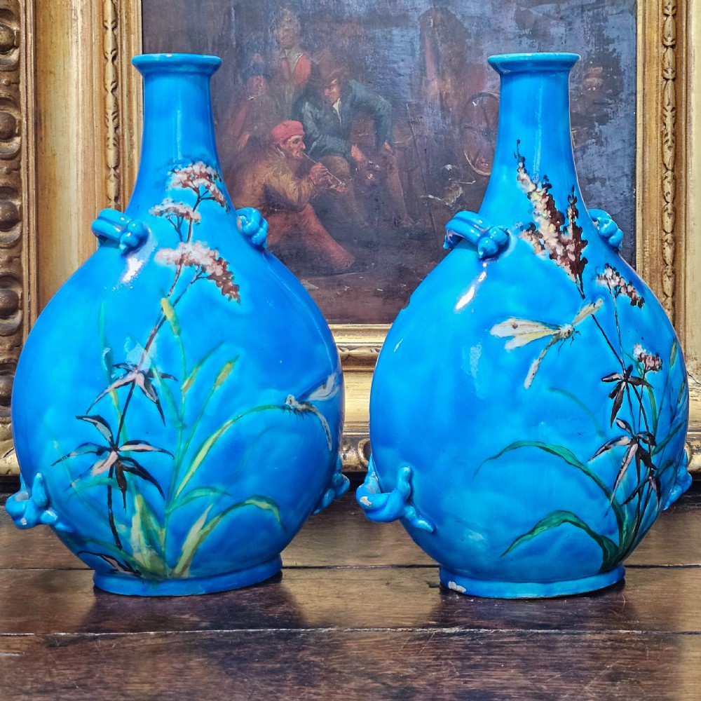 Stunning Pr Clement Massier Vallauris Moon Vases View X