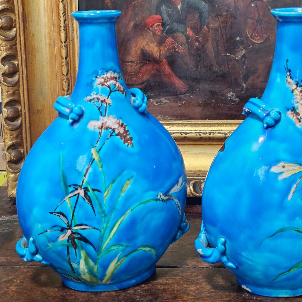 Stunning Pr Clement Massier Vallauris Moon Vases View XI