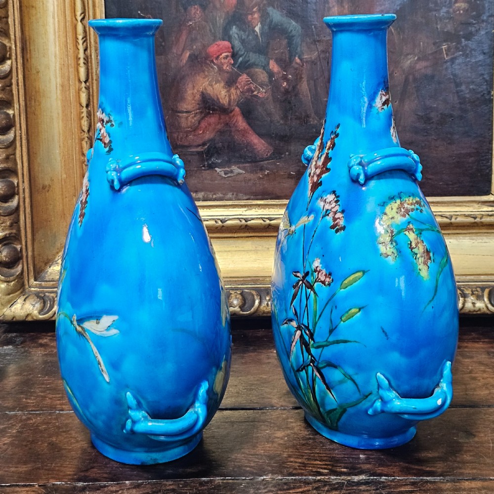Stunning Pr Clement Massier Vallauris Moon Vases View XIII