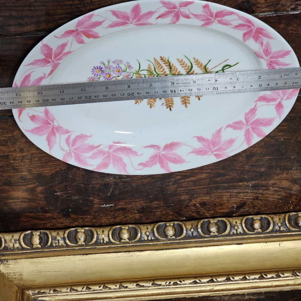 Exquisite Oval Platter Painted by Celia Thaxter and Dated 1877 View X