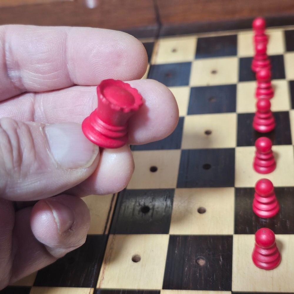 Late Victorian/Edwardian Mahogany And Ivory Travelling Chess Set View VIII