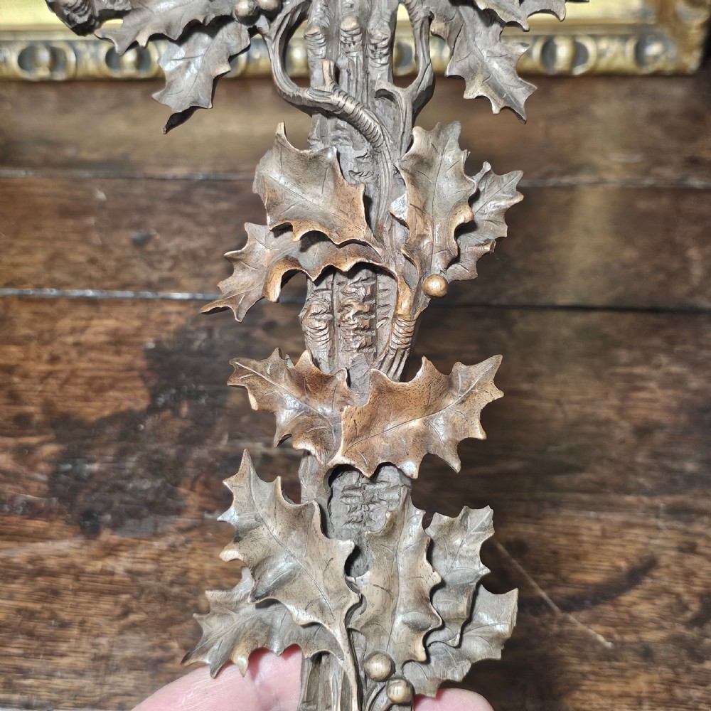 Incredible Quality Black Forest Carved Wooden Crucifix c1900 View IV