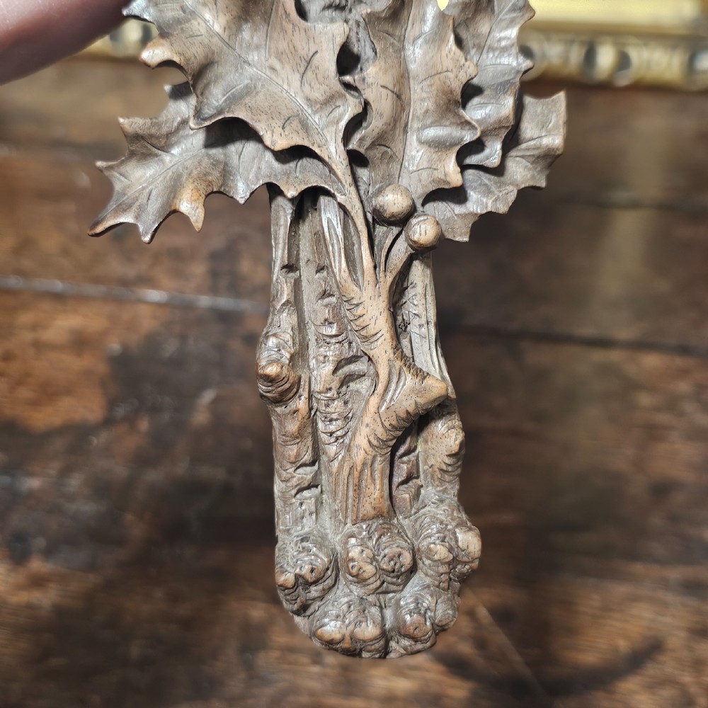 Incredible Quality Black Forest Carved Wooden Crucifix c1900 View V