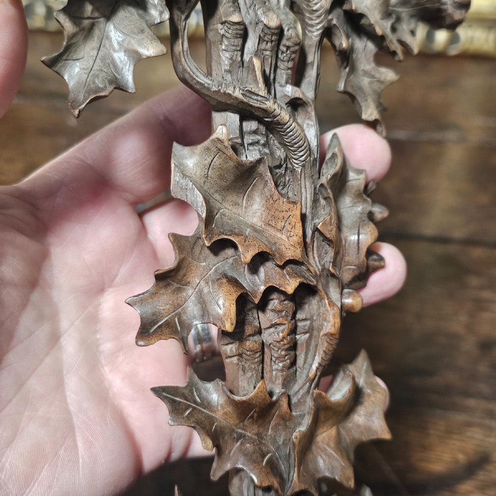 Incredible Quality Black Forest Carved Wooden Crucifix c1900 View VII