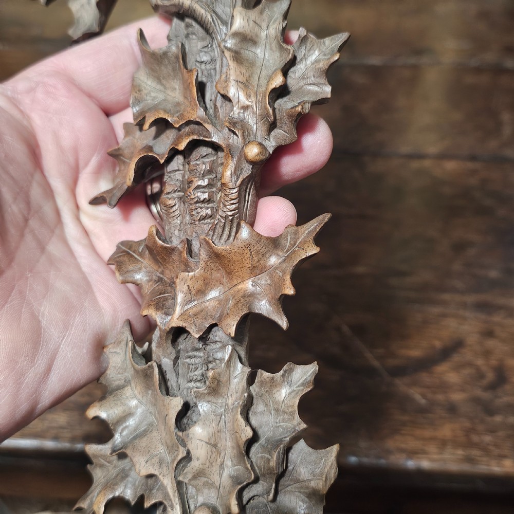 Incredible Quality Black Forest Carved Wooden Crucifix c1900 View X