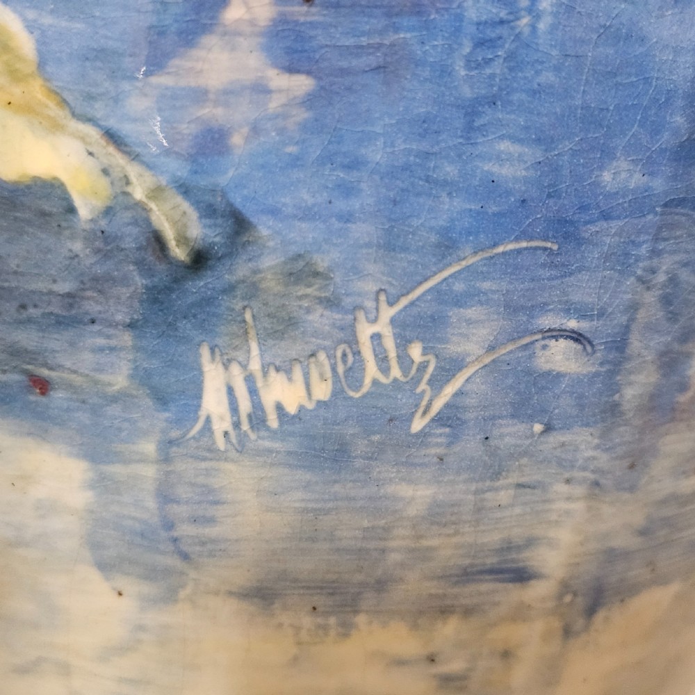 Exceptional Rare Large Bretby Art Pottery Impasto Floral Vase c1895 - Signed 'Trivett' View VI