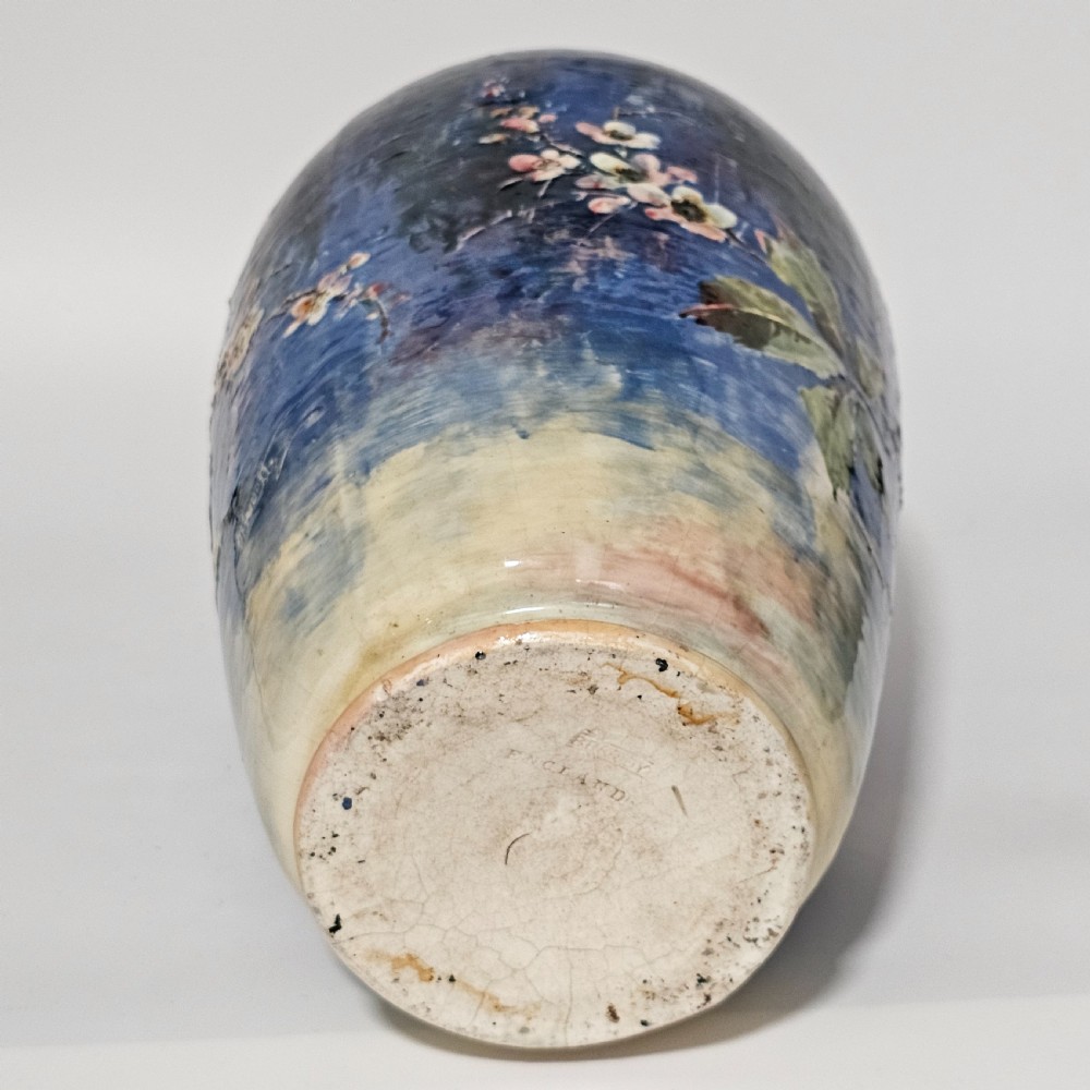 Exceptional Rare Large Bretby Art Pottery Impasto Floral Vase c1895 - Signed 'Trivett' View XI