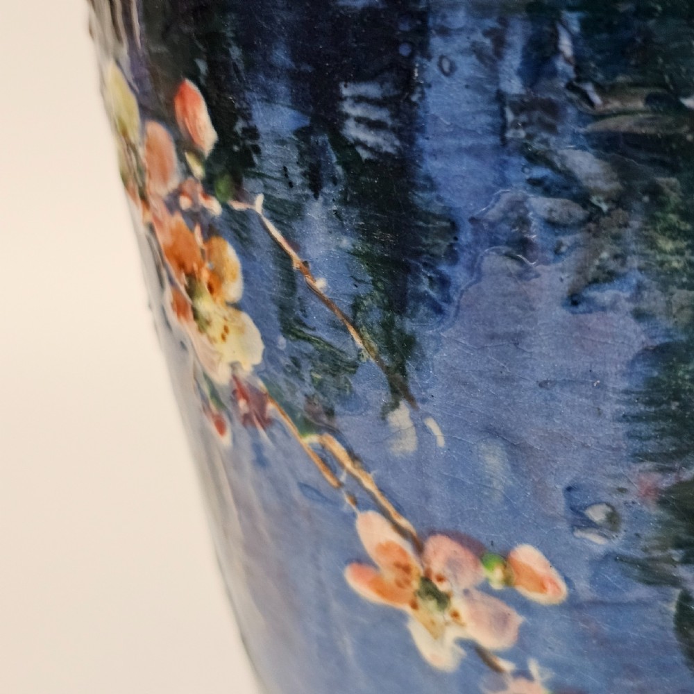 Exceptional Rare Large Bretby Art Pottery Impasto Floral Vase c1895 - Signed 'Trivett' View XIV