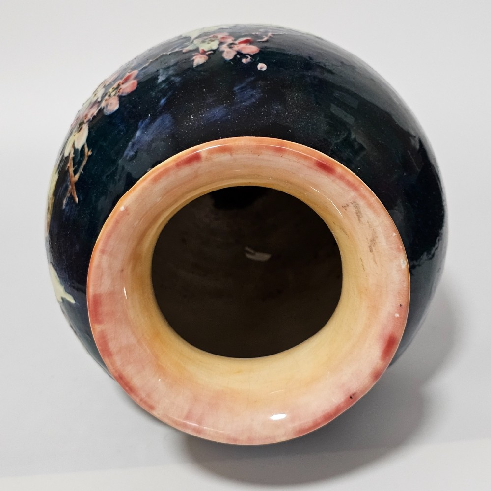 Exceptional Rare Large Bretby Art Pottery Impasto Floral Vase c1895 - Signed 'Trivett' View XVI